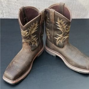 Men's Ariat Steel Toe Waterproof Cowboy Work Boots 10 1/2 D